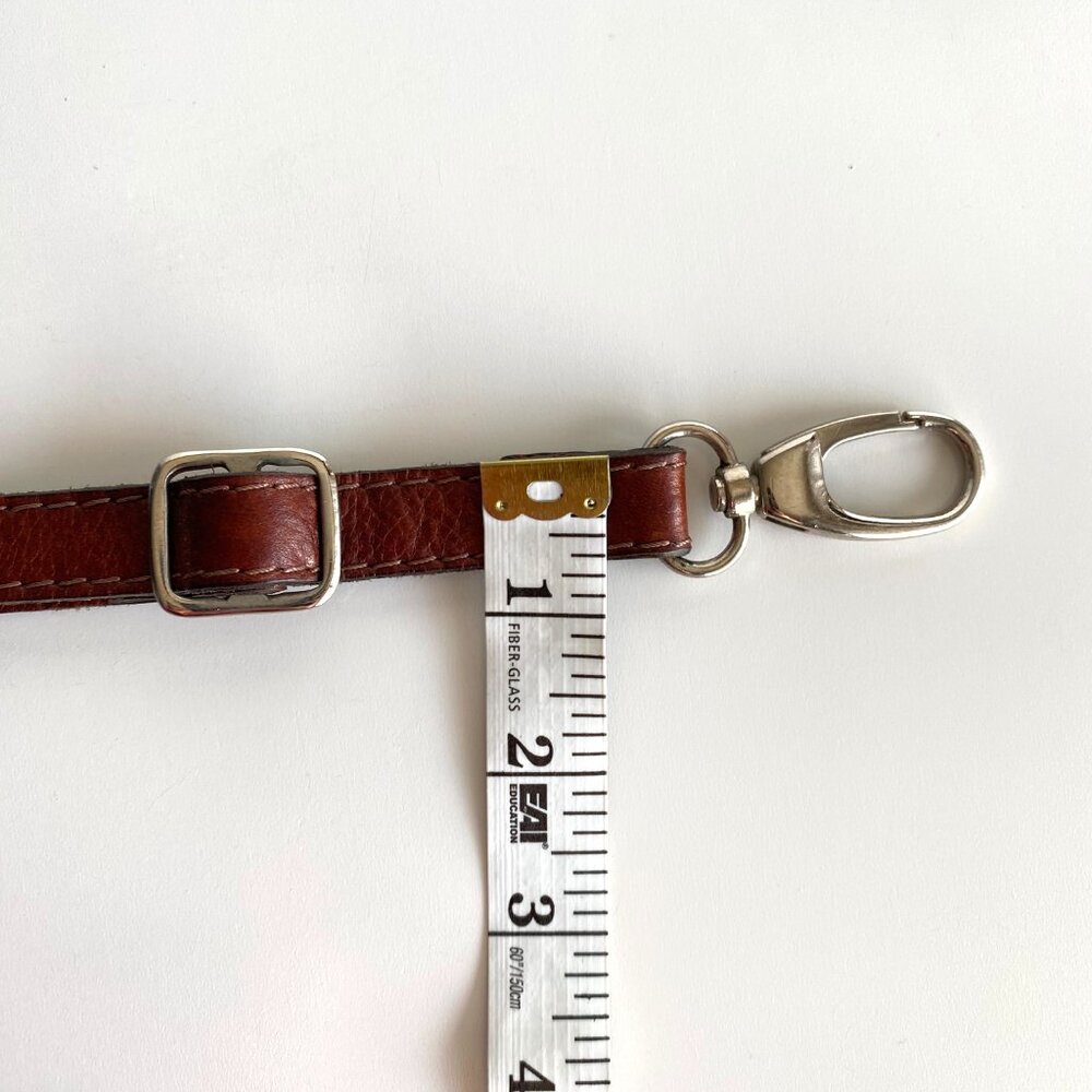 Antiqued Brown Leather Replacement Crossbody Bag Strap - Picture 2 of 5